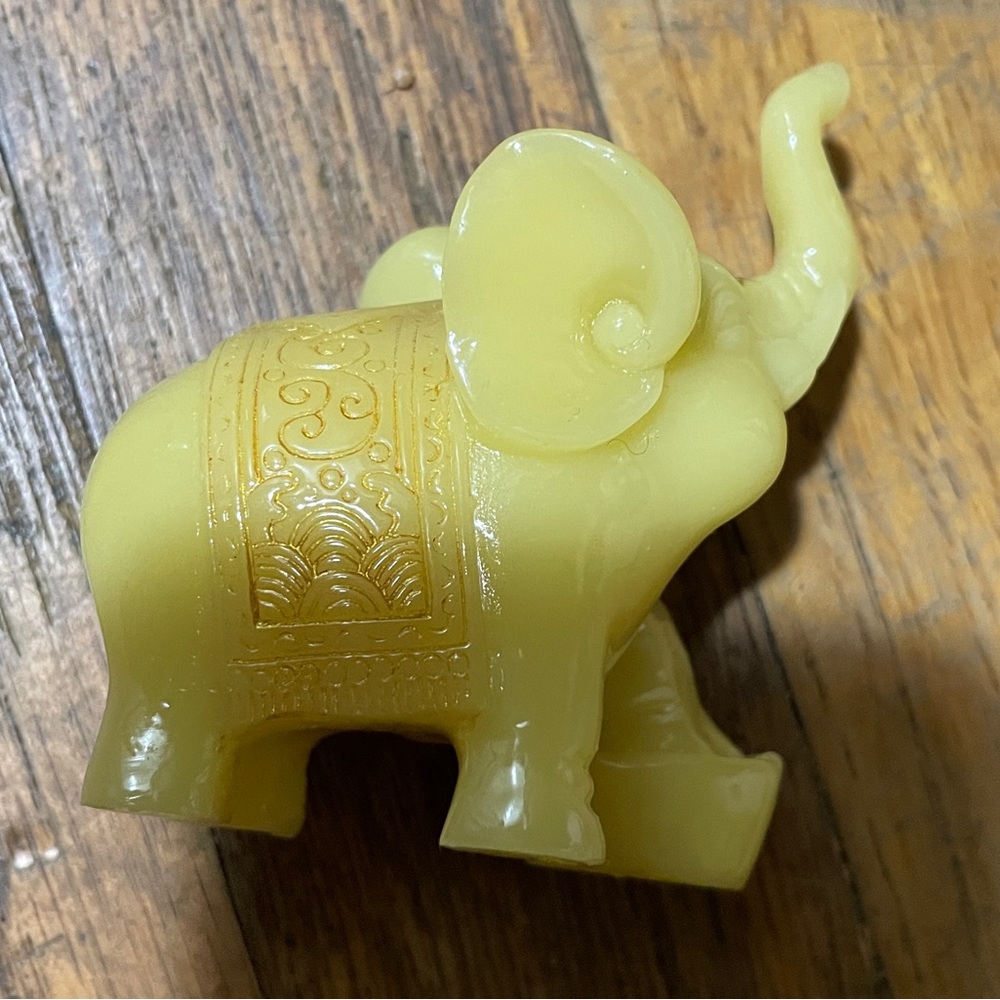 Elephant Figurine Yellow Decoration